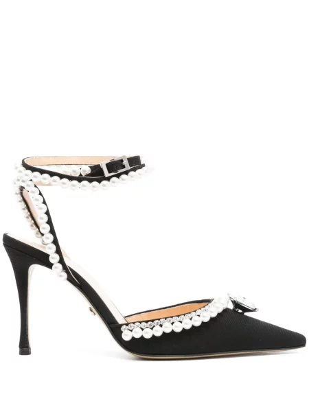 Pantofi cu toc Mach & Mach de cristal negru