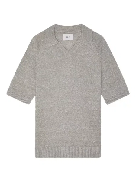 Kratak majica Nn07 s V-izrezom siva