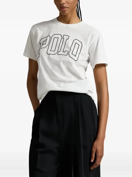 Дълго мрежеста тениска Polo Ralph Lauren с кръгло деколте зелено
