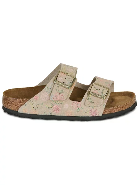 Șlapi Birkenstock din piele bej