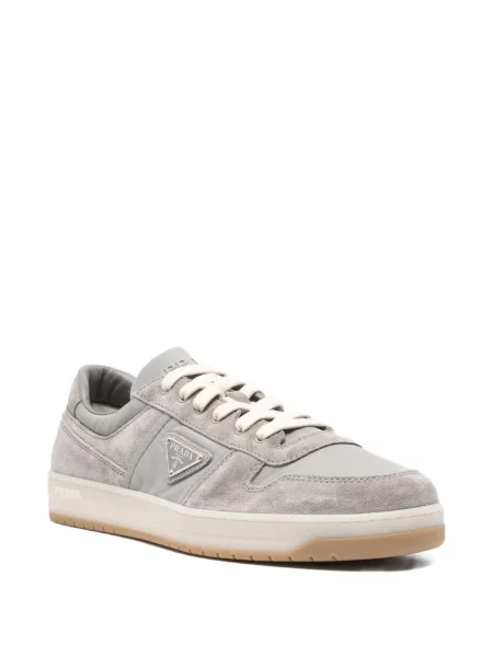 Sneakerși Prada din piele de căprioară gri