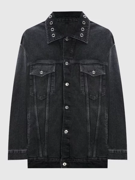 Джинсова куртка з люверсами Off-white сіра