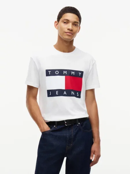 Tommy Jeans Tričko námornícka modrá / červená biela