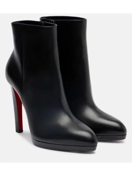 Кожени боти до глезена Christian Louboutin черно