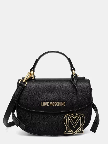 Top Love Moschino din piele negru