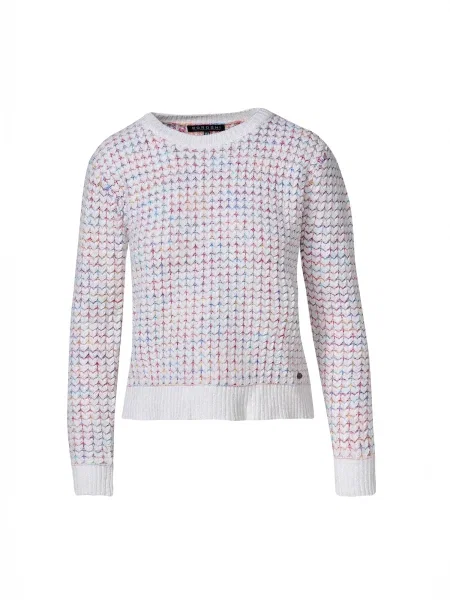 KOROSHI Pulover Chenille albastru / roz / murdar alb