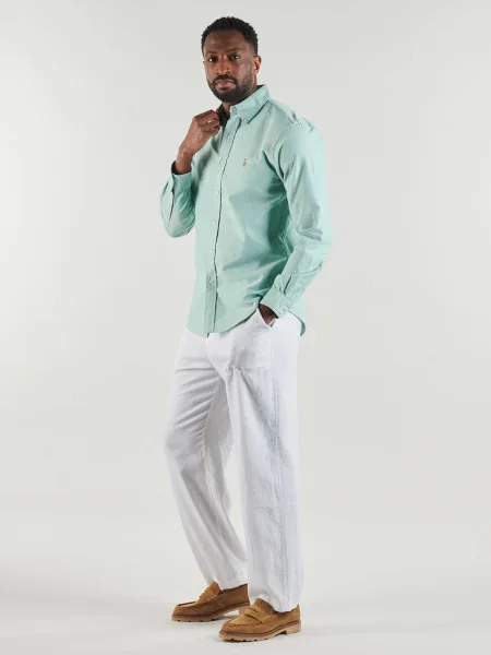 Oxford Polo Ralph Lauren din țesătură twill verde