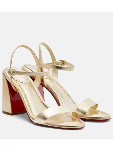Sandale Christian Louboutin din piele auriu