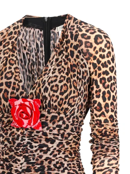 Rochie mini Blumarine cu imagine cu model leopard roz