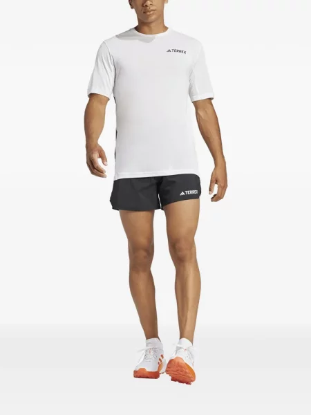 Τρέξιμο fleece μπλούζα Adidas με λαιμόκοψη v μαύρο