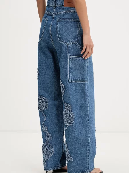 Rotate jeansy relaxed fit niebieskie