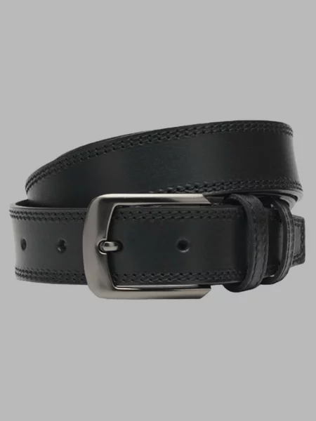 Кожаный ремень Borsa Leather с ремешками черный