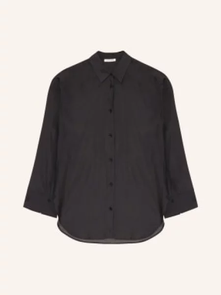By Malene Birger Bluzka Koszulowa Derris Z Jedwabiem schwarz czarna