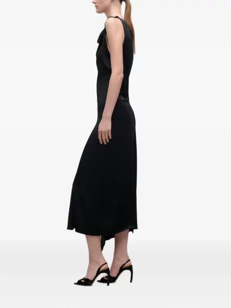 Rochie midi Victoria Beckham asimetrică drapată negru