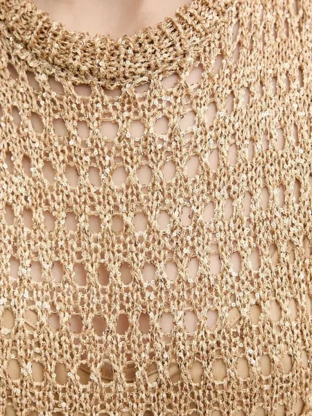 Rochie fără mâneci Simona Corsellini fără mâneci tricotate de costum maro