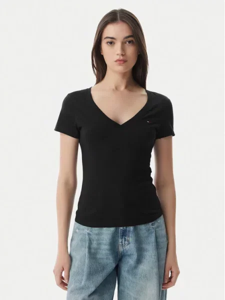 Tommy Jeans Majica mornarsko plava / crna bijela