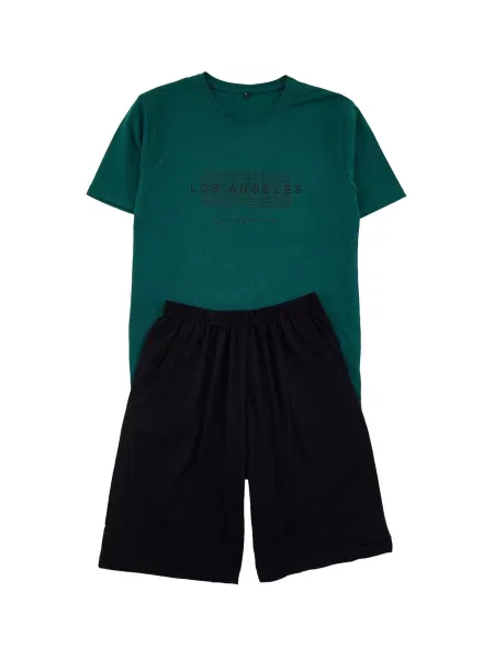 Trendyol Pijama scurtă verde smarald negru