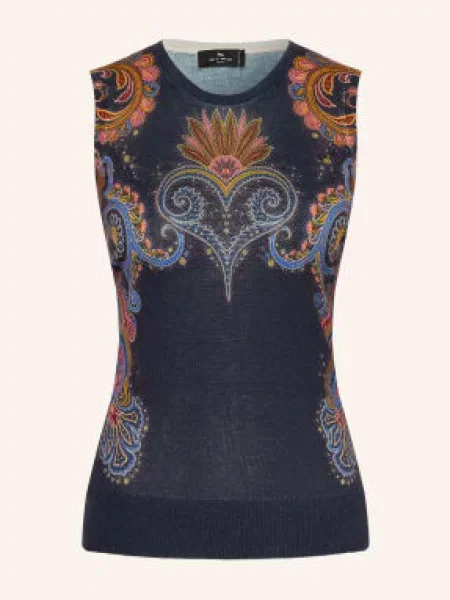 Dzianinowy top Etro różowy