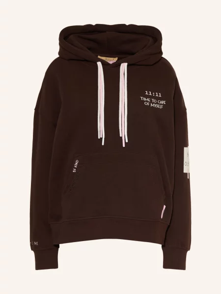 Smith & Soul Oversized Mikina S Kapucí tmavě hnědá režná růžová