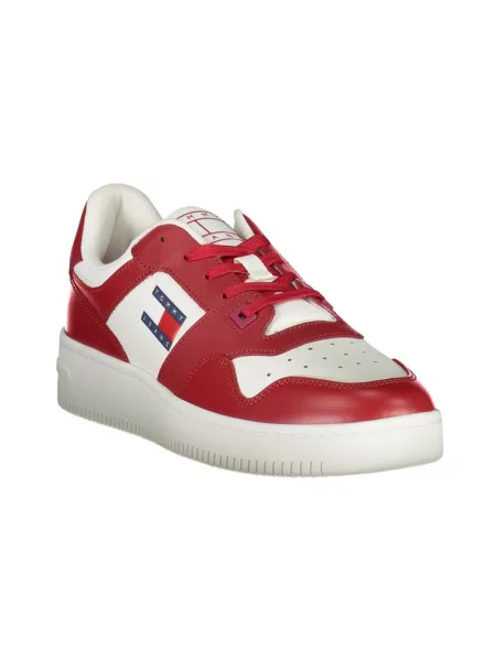 Trampki Tommy Jeans skórzane czerwone