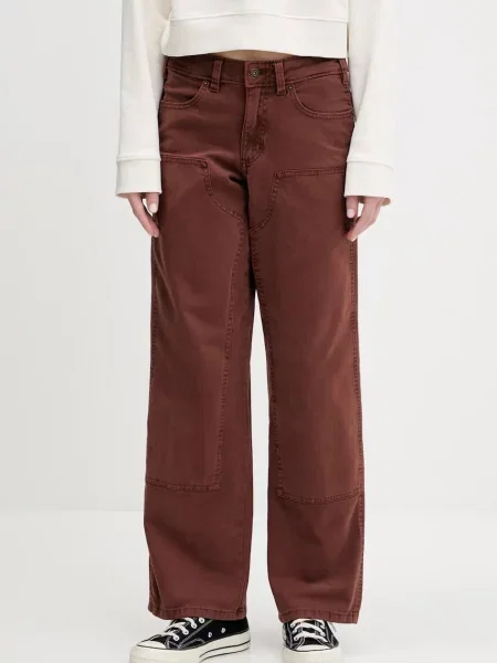 Dickies jeansy high waist brązowe