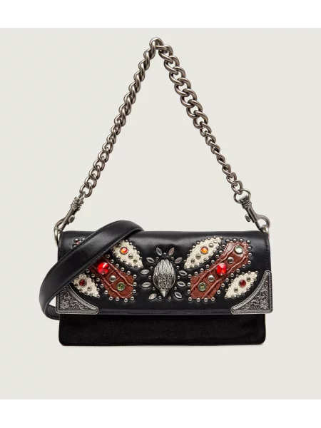 Kurt Geiger De piele geantă pe umăr Sloane | piele întoarsă negru