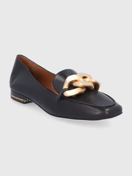Usnjeni mokasini Tory Burch rjava