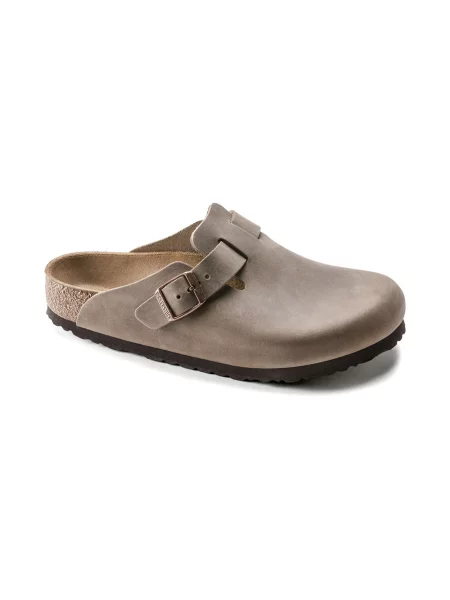 Klapki Birkenstock skórzane brązowe