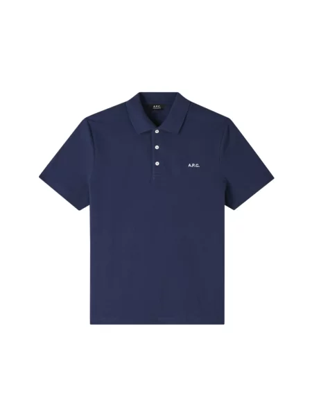 Koszulka polo A.p.c. z logo niebieska