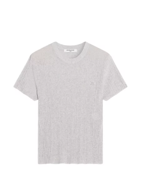 Tricou Maison Kitsune tricotate gri