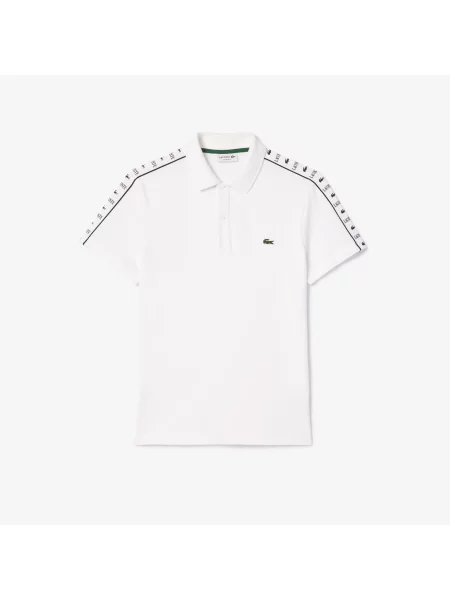 Lacoste Polo Dla Mężczyzn O Regularnym Kroju Z Nadrukiem biały