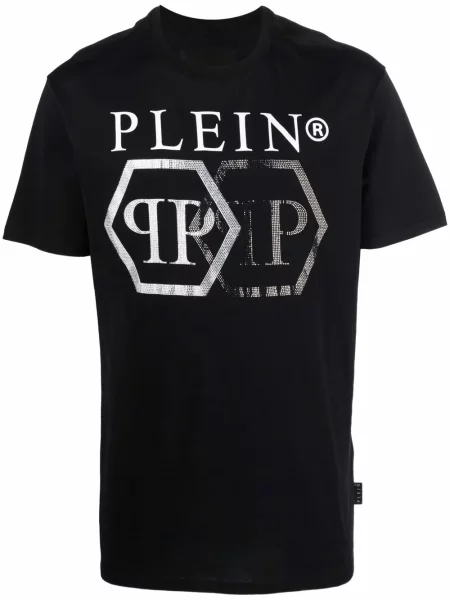 Koszulka Philipp Plein z kryształkami czarna