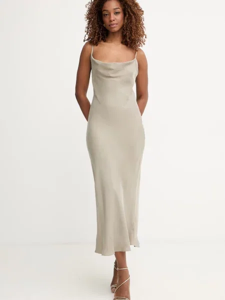 Guess sukienka bieliźniana z wiskozą AKILINA zielona