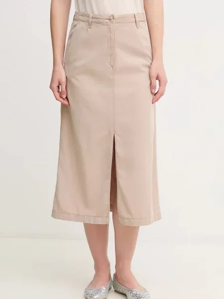 Suknja Tommy Hilfiger mini ravna bež