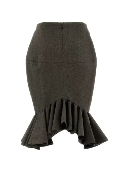 Fustă midi Jacquemus cu volane maro