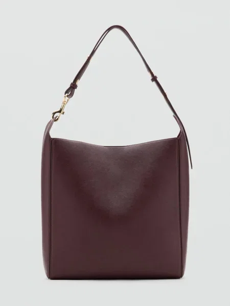 Torba bucket z karabińczykiem burgund Kobieta uniwersalny MANGO