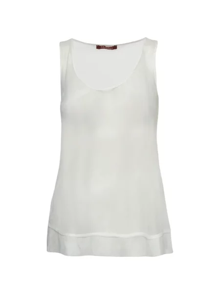 Top Max Mara plasă alb
