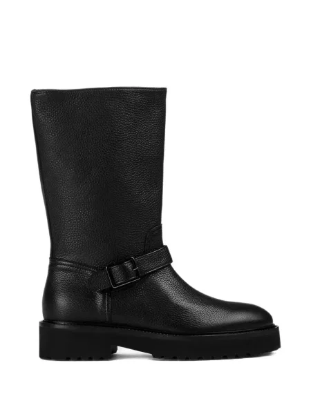 Botine Doucal's din piele cu cataramă negru
