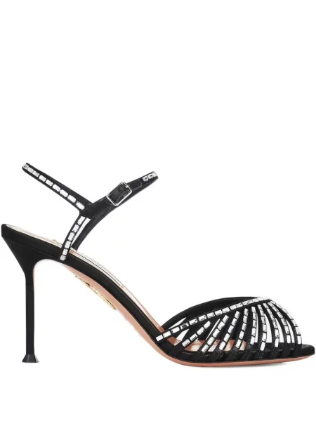 Sandale Aquazzura de cristal negru