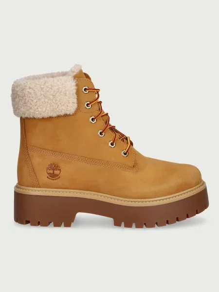 Impermeabil pantofi Timberland din nubuc cu platformă bej