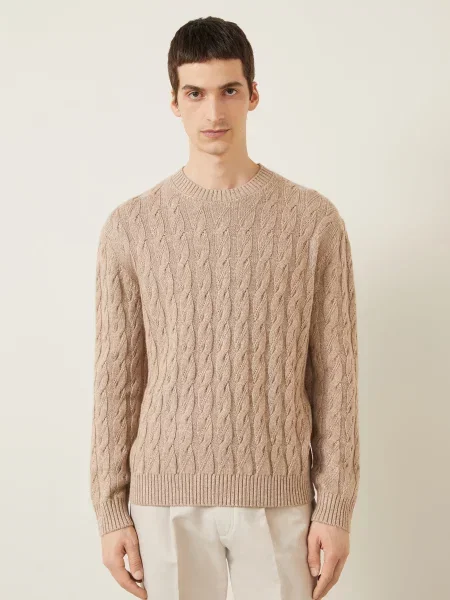 Zegna Svetr S Kašmírem A Lnem béžová