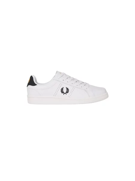 Sneakersy Fred Perry skórzane sznurowane do tenisa białe