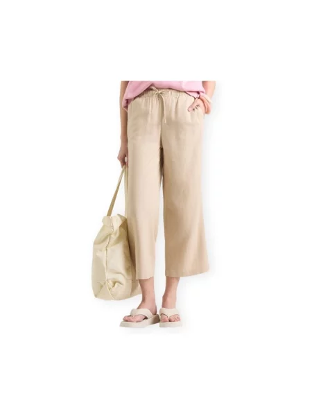 Pantaloni Only din țesătură twill bej