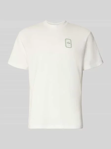 T-shirt o kroju regular fit z czystej bawełny model CN Tenniscourt Backprint' Lacoste biała