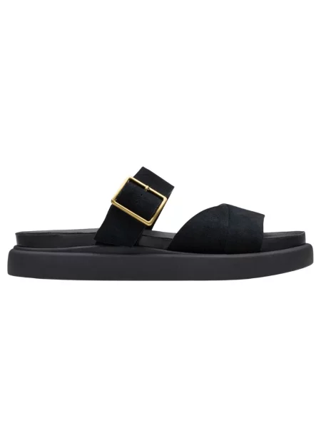 Klapki mules Clarks skórzane czarne