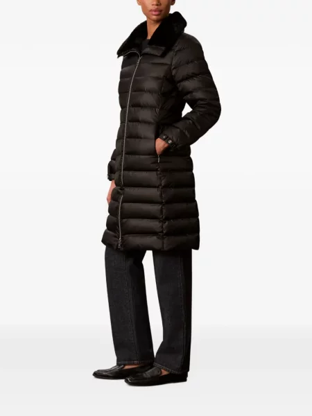 Gulerat geacă Calvin Klein cu blană negru