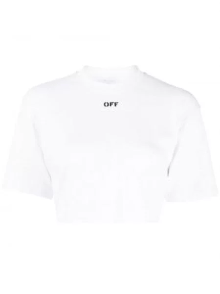 Scurt tricou Off-white cu imagine alb