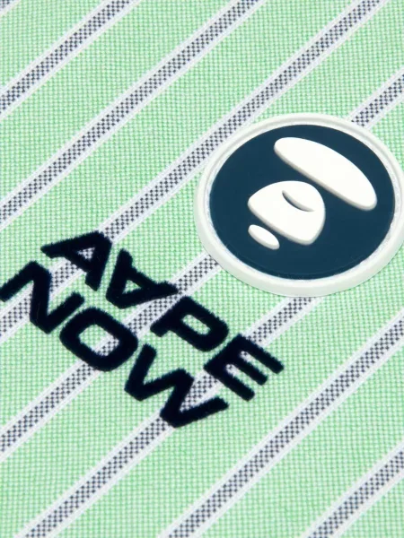 Cămașă Aape By A Bathing Ape cu broderie cu dungi verde
