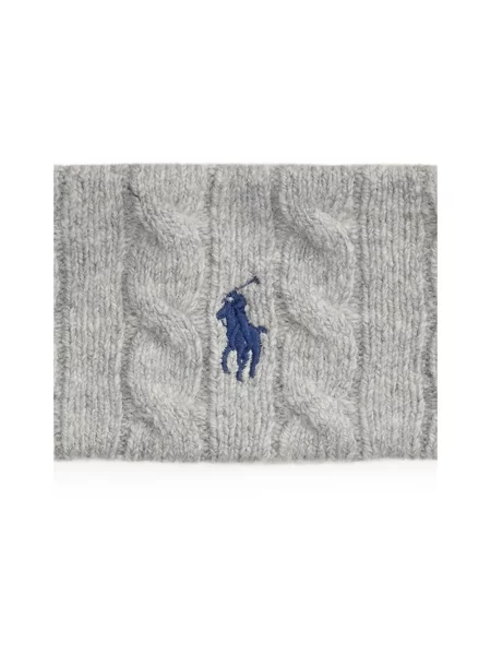 Czapka Ralph Lauren z kaszmiru szara