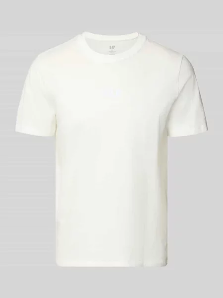 T-shirt z okrągłym dekoltem i wyhaftowanym logo Gap biała